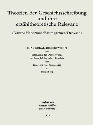 cover image of Theorien der Geschichtsschreibung und ihre erzähltheoretische Relevanz